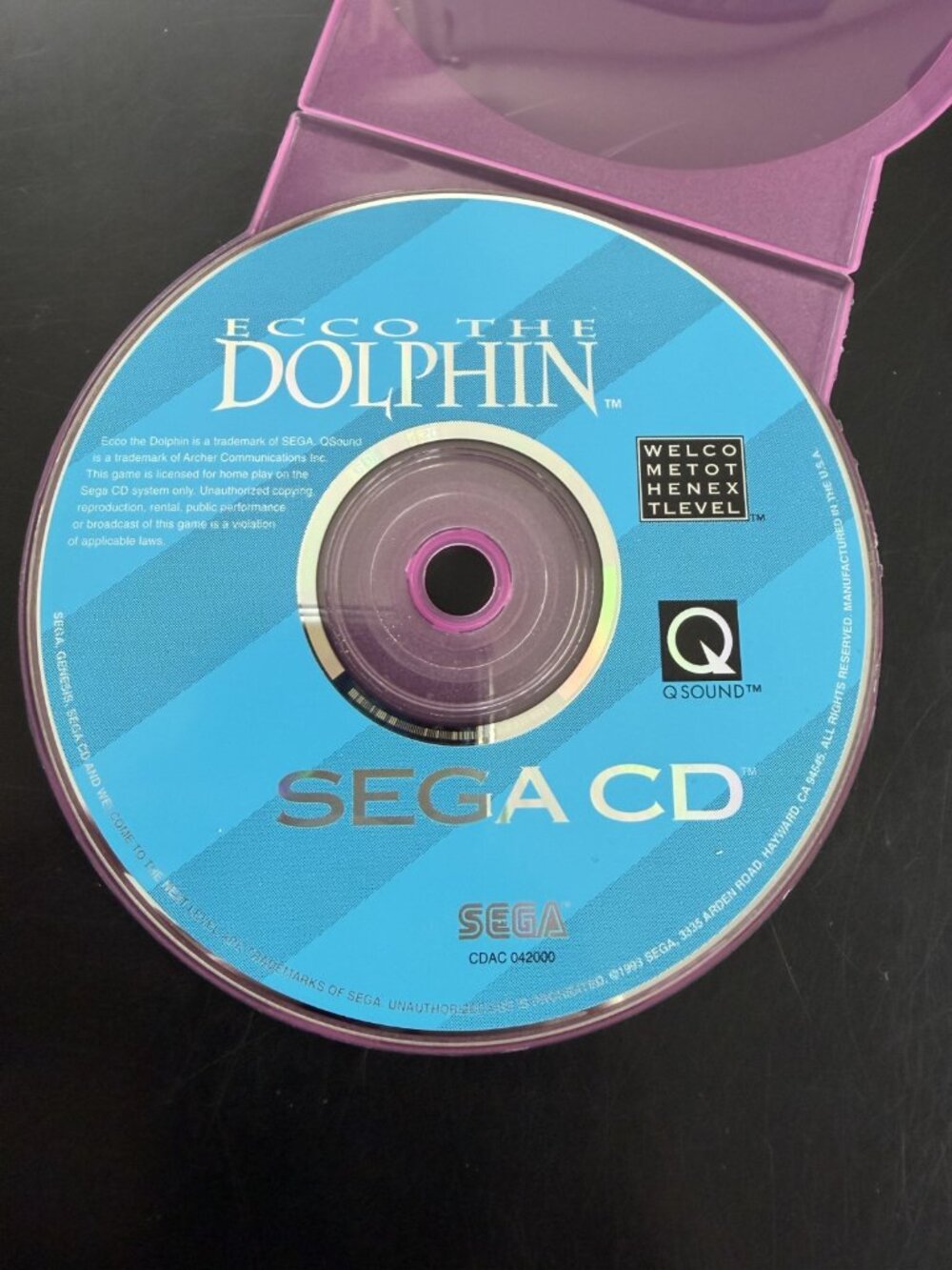 Ecco The Dolphin (Sega CD, 1993) Disc Only